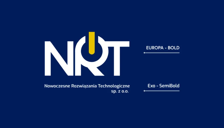 Typografia brandingu dla firmy NRT